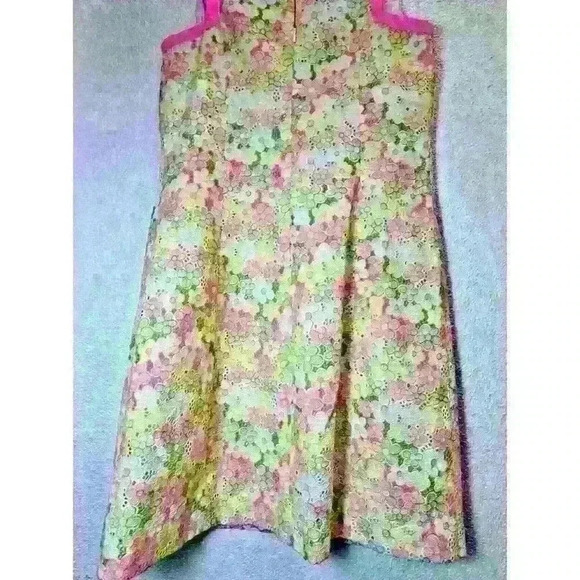 Lilly Pulitzer Percy Floral Sunbonnet Flower Eyelet Lace Shift Dress Size 4 - Picture 11 of 13